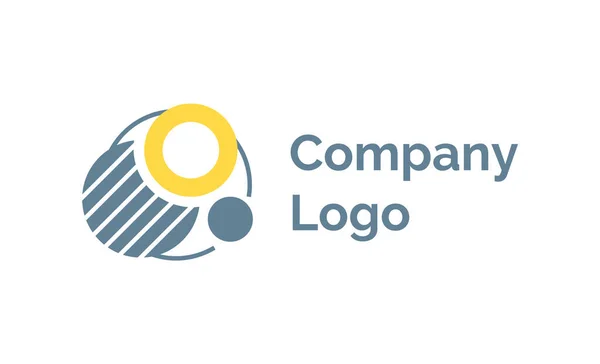 Şirket Logosu Daire Şeklinde Yuvarlak Şekilli Çizgili Etiket Için Yaratıcı — Stok Vektör
