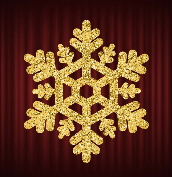 Λαμπερή Νιφάδα Χιονιού Από Χρυσό Διάνυσμα Απομονωμένο Στοιχείο Πολυτελούς Διακόσμησης — Διανυσματικό Αρχείο