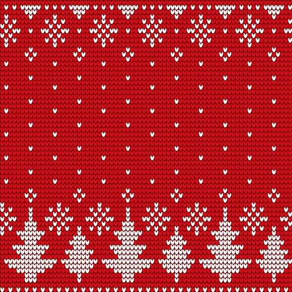 Adornos Navidad Abeto Copo Nieve Sobre Textil Rojo Postal Funda — Vector de stock