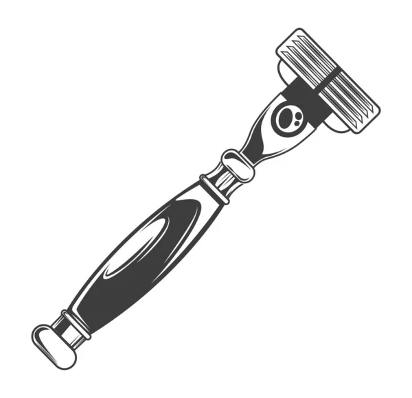 Tıraş Makinesi Ikonu Çoklu Bıçaklı Güvenli Tıraş Aleti Beyaz Arka — Stok Vektör