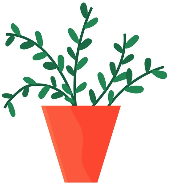 Pot Avec Plante Intérieur Isolé Fond Blanc Pot Fleurs Vectoriel — Image vectorielle