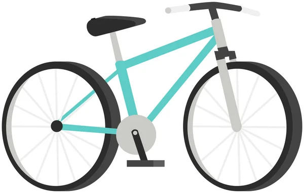 Mountainbike Geïsoleerd Witte Achtergrond Blauwe Fiets Zijaanzicht Vector Tweewielig Vervoer — Stockvector