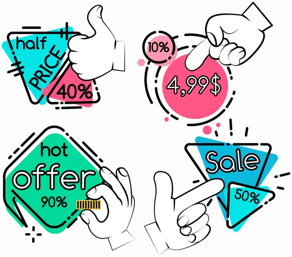 Big Sale Banner Best Price Hot Sale Discount Special Offer — Stock Vector