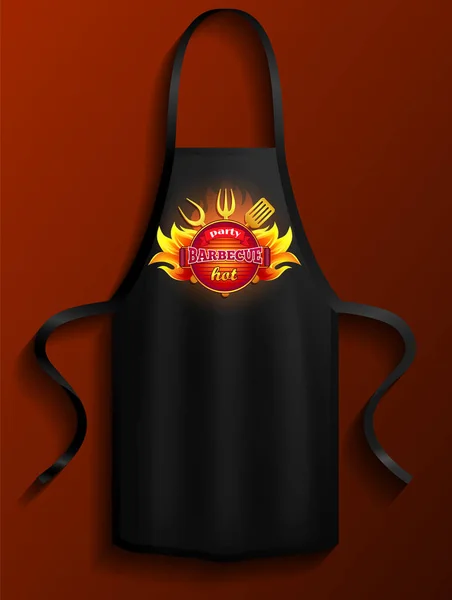 Indumento Protettivo Cucinare Abbigliamento Sicurezza Barbecue Abbigliamento Grigliate Grembiule Nero — Vettoriale Stock