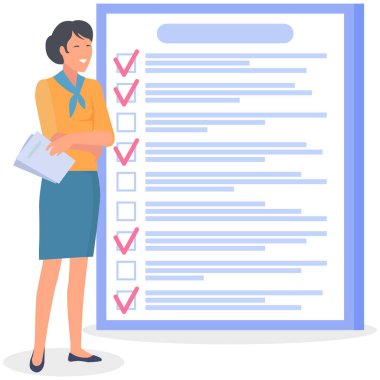 Ay çizelgesi, yapılacaklar listesi, zaman yönetimi konsepti. Kadın plan yapmak ve plan yapmak için yakın duruyor. Plan tamamlandı, görev tamamlandı, zaman çizelgesi. Bayan kontrol listesi planlamada çalışıyor.