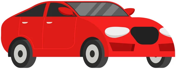 Czerwony Samochód Rodzinny Jazdy Drogach Transport Dla Podróżujących Wycieczki Mieście — Wektor stockowy