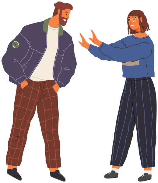 Mann Und Frau Schreien Und Geben Sich Gegenseitig Die Schuld — Stockvektor