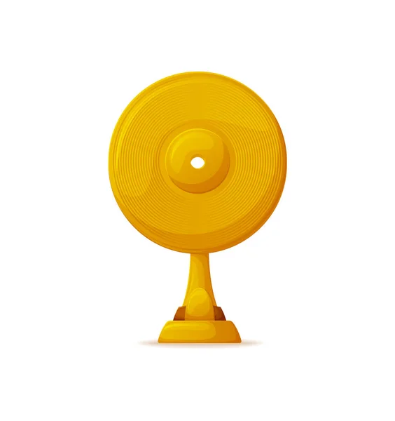 Σημάδι Βραβείου Μουσικής Χρυσό Ρεκόρ Ανταμοιβή Απομονωμένο Εικονίδιο Πιάτο Παλιό — Διανυσματικό Αρχείο