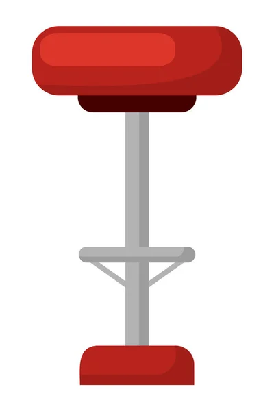 高凳子与红布 孤立图标椅子与金属支架 夜生活设施 酒吧或酒吧间家具的经典设计 平面卡通风格的矢量插图 — 图库矢量图片