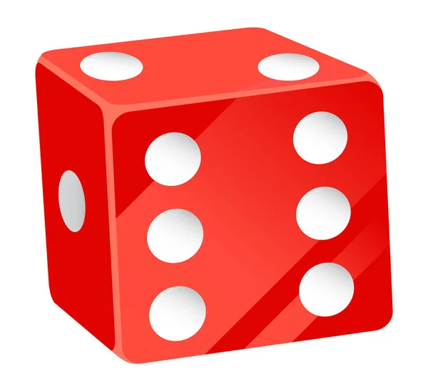 赌场赌博元素 孤立的红色骰子与白点 投注方块看结果 下注和下注钱在赌客的地方 平面卡通风格的矢量插图 — 图库矢量图片