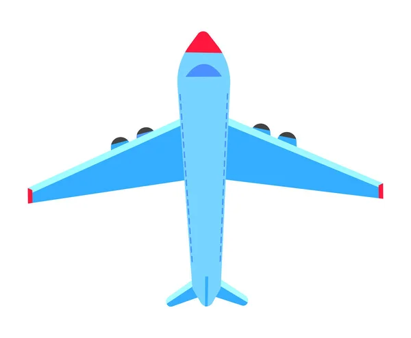 Elemento Decoração Avião Objeto Voador Estilo Design Plano Airbus Azul —  Vetores de Stock