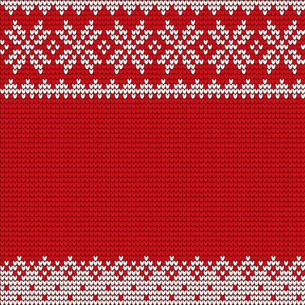 Weihnachten Dekorativen Hintergrund Muster Vektor Feiertagsweißes Schneeflocken Ornament Auf Roter — Stockvektor