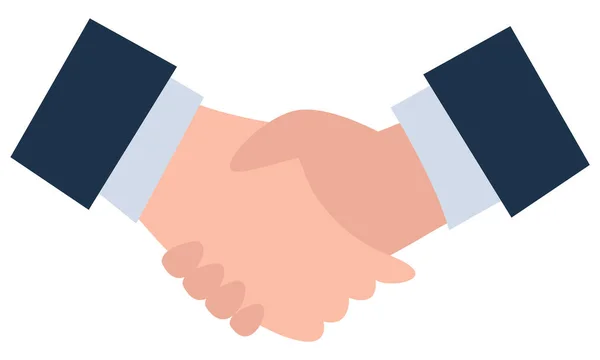 Umowa Uścisku Dłoni Biznesie Wektor Transakcji Odizolowane Ręce Biznesmenów Formalnych — Wektor stockowy