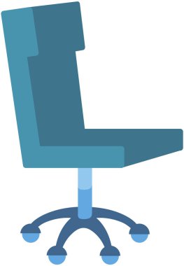 Office chair flat design vector icon isolated on white armchair. Furniture interior comfortable element for sit. Ergonomic stool for boss room. Corporate castor furniture on wheels and with armrests