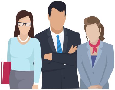 İş ekibi çalışmaya hazır. Takım çalışması. İş arkadaşları iletişim kurar. Takım kurma ve iş ortaklığı. İş adamları iş birliği yapıyor. Ofis çalışanları birlikte duruyorlar.