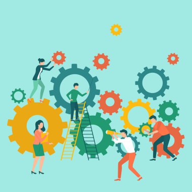 Çözüm çözme sorunu, işletme veya yaratıcılık fikri ve yenilikçilik hizmetleri yardım, iş başarısı, liderlik, başarılı takım çalışması, iş adamı büyük bir kararla vites ayarlıyor