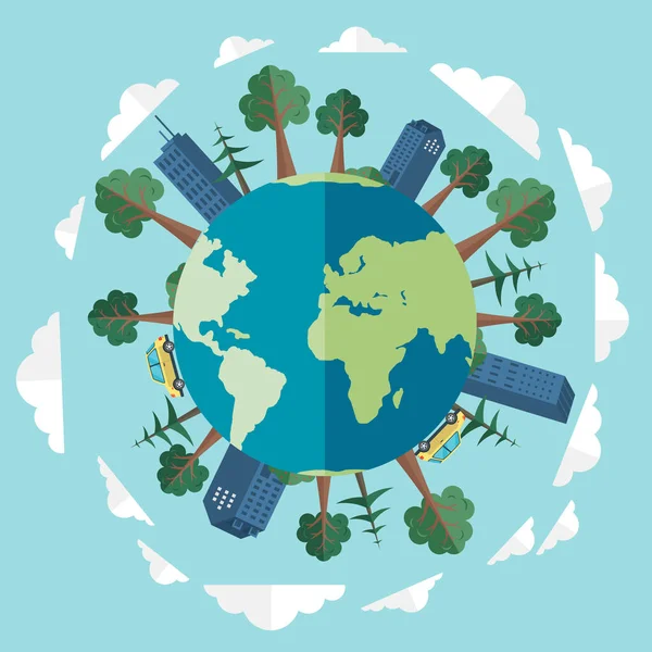 Mentsd Meg Bolygónkat Föld Ökológia Környezetvédelem Klímaváltozás Föld Napja Április — Stock Vector