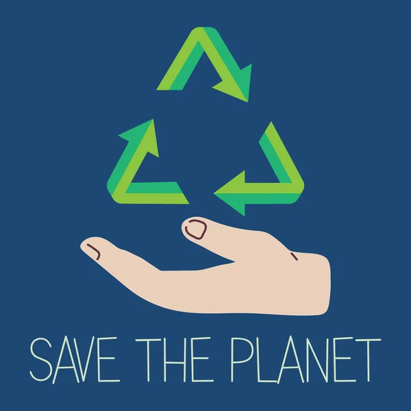 Red Onze Planeet Aarde Ecologie Eco Milieubescherming Klimaatverandering Dag Van — Stockvector