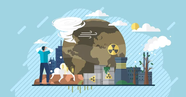 Ekolojik Bir Sorun Dünya Gezegeni Çöplerle Dolu Gezegeni Kurtar Dünya — Stok Vektör