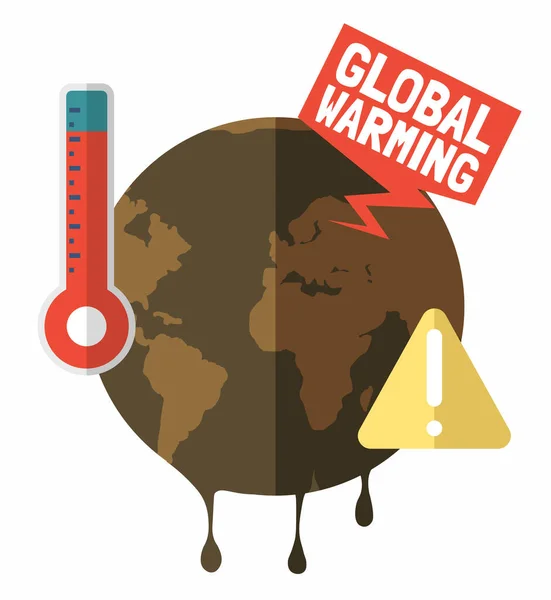 Klimatförändringen Innebär Globala Risker För Växthuseffekten Avfallshantering Luft Och Vattenföroreningar — Stock vektor