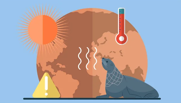 Red Planeet Aardedag Klimaatverandering Globaal Opwarmingsconcept Natuur Milieu Bedreigt Energiesector — Stockvector