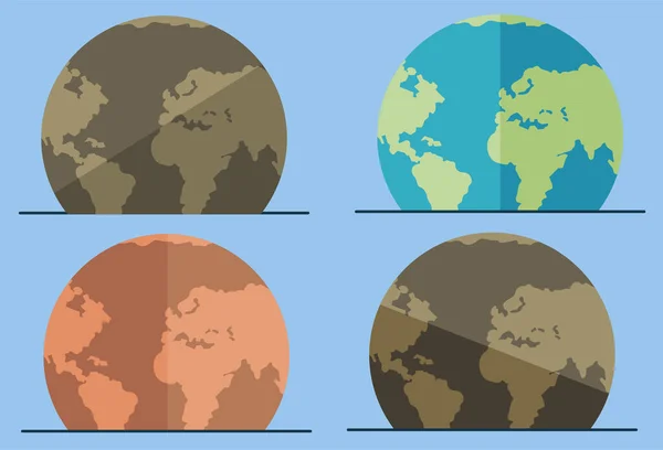 拯救地球 地球日气候变化全球变暖的概念自然环境危害能源行业空气污染 气温上升 可再生能源自然地球的可持续性 改变地球 — 图库矢量图片