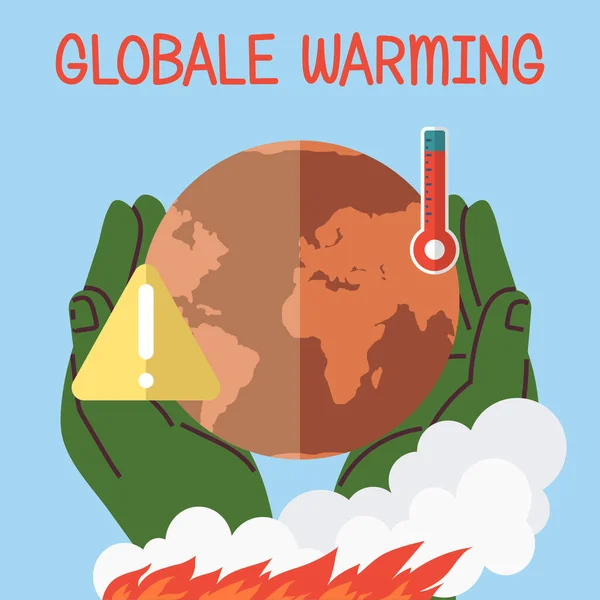 Red Planeet Aardedag Klimaatverandering Globaal Opwarmingsconcept Natuur Milieu Bedreigt Energiesector — Stockvector