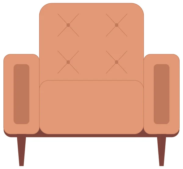 Comfortabele Fauteuil Witte Achtergrond Geïsoleerde Bruine Bank Lounge Interieur Meubels — Stockvector