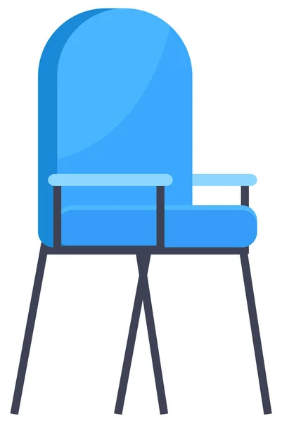 Cadeira Macia Azul Isolada Com Costas Fundo Branco Mobília Moderna — Vetor de Stock