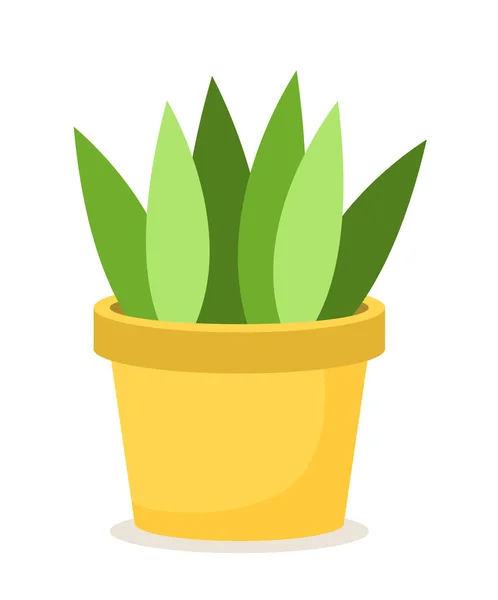 Grüne Pflanze Gelben Keramik Blumentopf Bunte Blätter Die Gegensätzlichen Schattierungen — Stockvektor