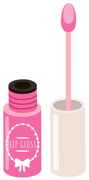 Geöffnetes Rosafarbenes Lipgloss Rohr Mit Einer Schwammbürste Lippencreme Kunststoff Undurchsichtige — Stockvektor