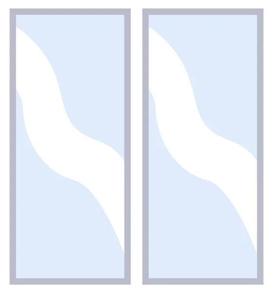 Fereastră Modernă Îngustă Sticlă Transparentă Într Cadru Subțire Grafica Vectorială — Vector de stoc