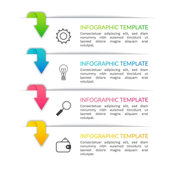 Visualisierung Von Geschäftsdaten Infografik Symbole Mit Schritten Für Abstrakte Hintergrundvorlagen — Stockvektor