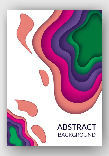 Fond Abstrait Avec Des Ondes Couleur Illustration Art Papier Avec — Image vectorielle