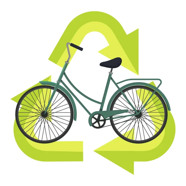 디자인을 친환경 자전거 자전거로 전기를 공급하는 생태계 자전거 에너지 자전거 — 스톡 벡터