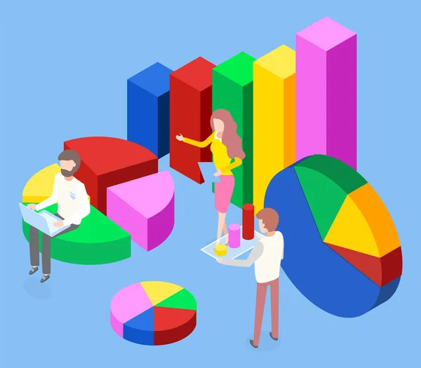Statistiche Sulle Imprese Dell Informazione Elemento Indicatore Digitale Modello Infografico — Vettoriale Stock