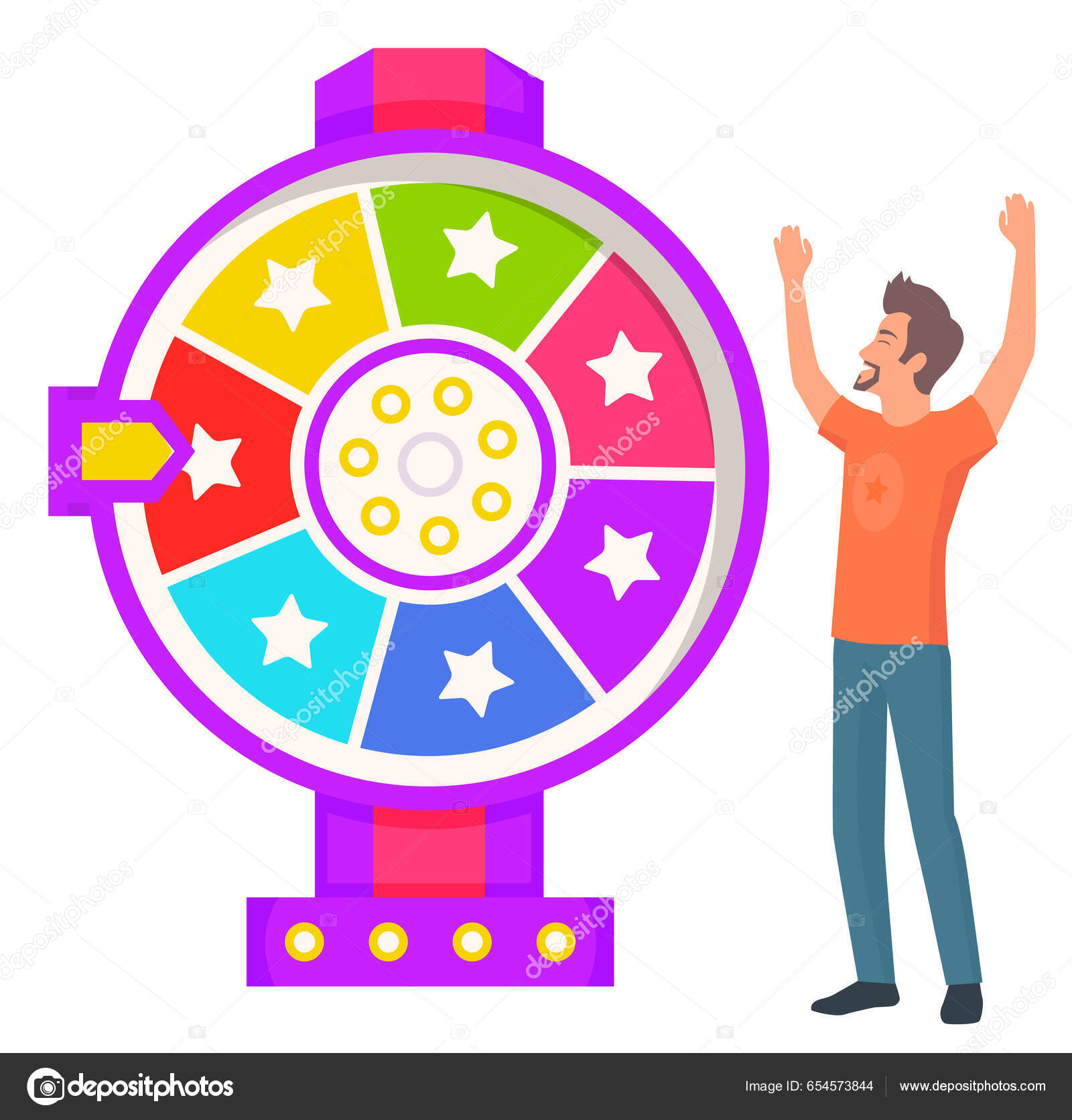 Game Fortune Wheel Concept Man Playing Risk Game Fortune Wheel Stock Vector  by ©robuart 654573844