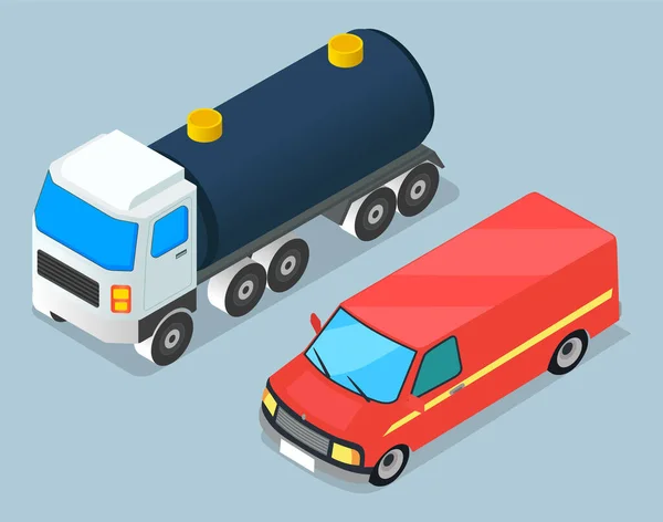 Truck Tank Transportation Fluid Cargo Oil Gas Special Gas Service — Stock Vector