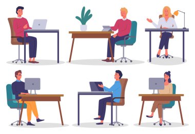 Ofis personeli, iş ve iletişim. Kafa ve astlar. Çeşitli işçiler, menajerler. Farklı seviyelerdeki üst düzey yöneticiler. Ofis çalışanları. İş arkadaşları. Meslektaşlar proje takım çalışmasını tartıştılar