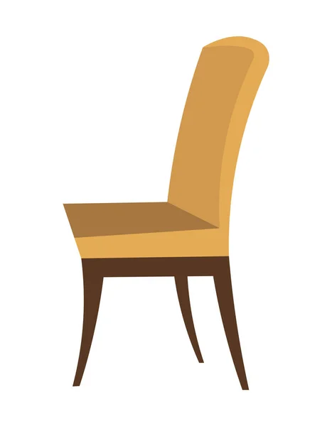 Gelber Stuhl Gepolstert Stoff Isoliert Auf Weißem Hintergrund Möbel Für — Stockvektor