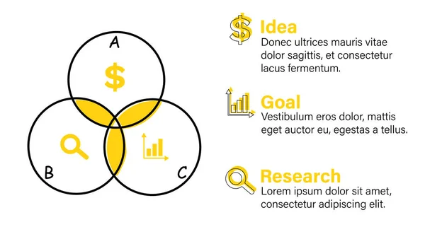 Circle Infographics Šablona Pro Graf Prezentace Nápadem Cíl Výzkumné Ikony — Stockový vektor