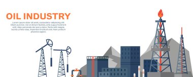 Sanayi fabrikalarının siluet arka planı. Petrol ve petrol endüstrisi. Petrol rafineri kompleksi. Borular ve tanklar. Sonsuz çelik peyzajlı petrol üretim platformları. Petrol sanayii boru hattı