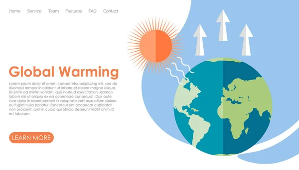 Globální Oteplování Zvýšení Hladiny Moří Zvýšení Teploty Planety Odpařování Světových — Stockový vektor