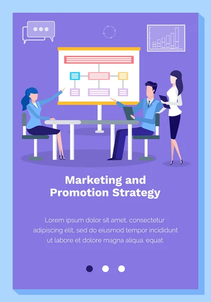 Marketing Publicité Sur Internet Stratégie Promotion Modèle Page Renvoi Site — Image vectorielle