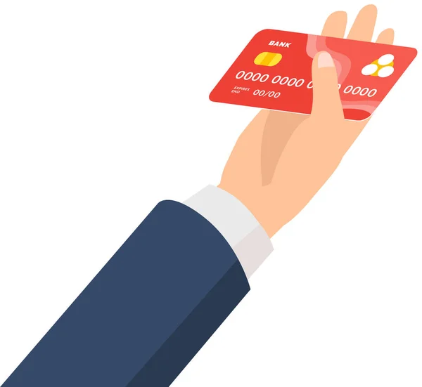 Πιστωτική Κάρτα Στο Χέρι Επιχειρηματία Ιδέα Κινητή Πληρωμή Online Αγορές — Διανυσματικό Αρχείο