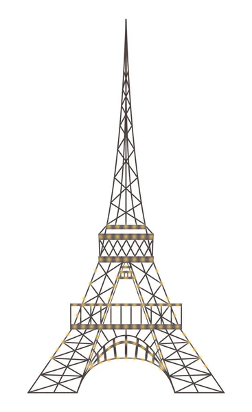 Eiffelturm Paris Frankreich Vektorillustration Berühmter Fernsehturm Auf Weißem Hintergrund Anziehungskraft — Stockvektor