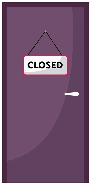 Zavřené Dveře Cedulí Zavřeno Bez Důvodu Kreslený Vektorový Plochý Koncept — Stockový vektor