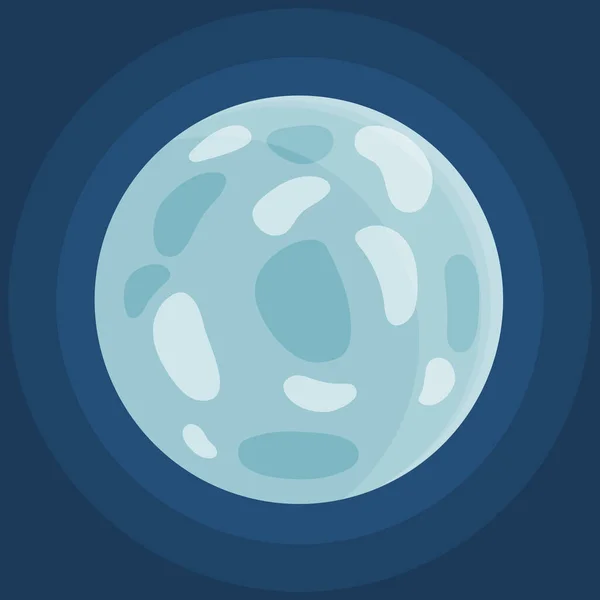 Cartoon Fantastische Planeet Donkerblauwe Ruimte Achtergrond Kosmisch Object Zonnestelsel Astronomisch — Stockvector