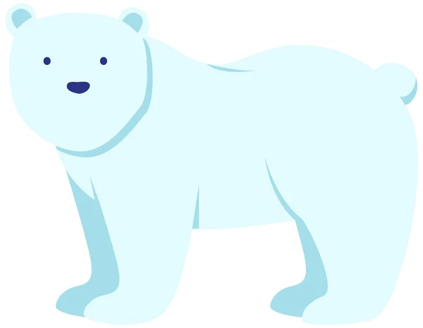 北極でのウォーキングや立ちホッキョクグマ サイドビュー 南極ベクトルイラストに生息する野生動物 北から白い毛皮を持つ大きな哺乳動物 熊の捕食者は4本足で横に立ち — ストックベクタ