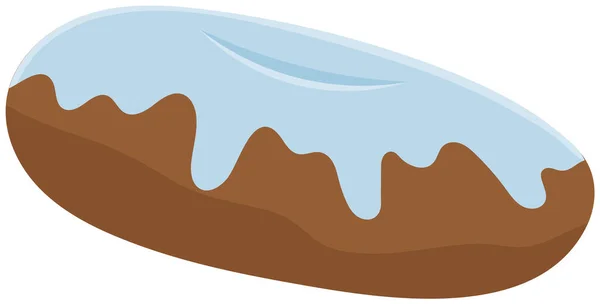 Пончиковая Выпечка Изолирована Белом Фоне Сладкая Еда Сливками Десерт Голубой — стоковый вектор